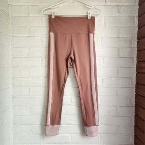 Athleta Elation Rib TRIM 7/8 TIGHT Leggings Womens Size S Pink High Stretch